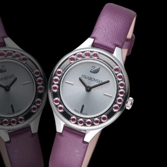 Swarovski Lovely Crystals Burgundy BRAND NEW WATCH - Picture 1 of 12
